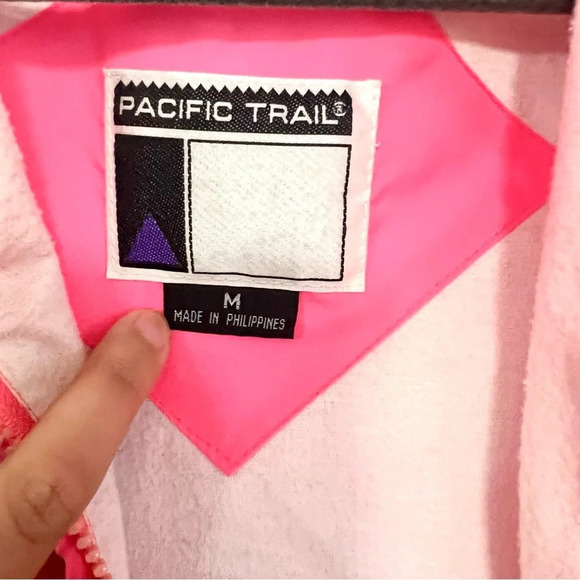 80s Vintage Pacific Trails Pink Lightweight Womens Windbreaker Jacket Size Med - Picture 5 of 14